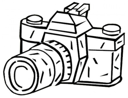 cool camera coloring page kids