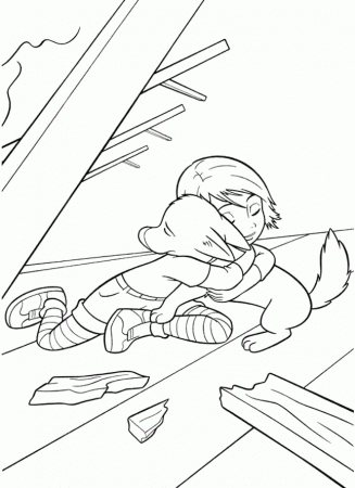 Penny hugging Bolt Coloring Pages - Bolt Coloring Pages : iKids 