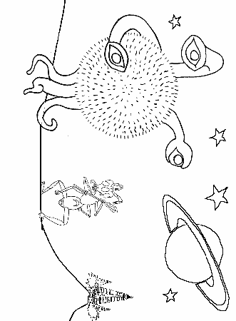 space aliens Coloring Pages For Kids | Coloring Pages