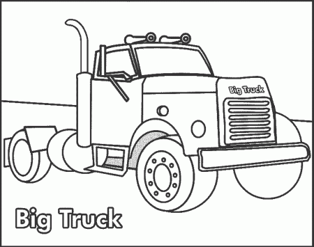 Big Truck - Free Coloring Pages for Kids - Printable Colouring Sheets