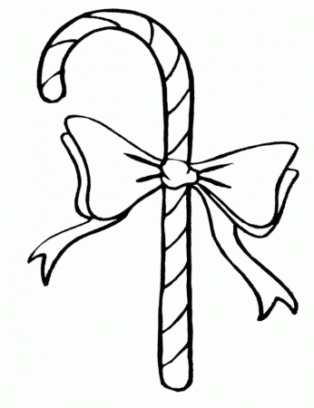 Christmas Coloring Pages : Candy Cane Decorated Ribbon Coloring 