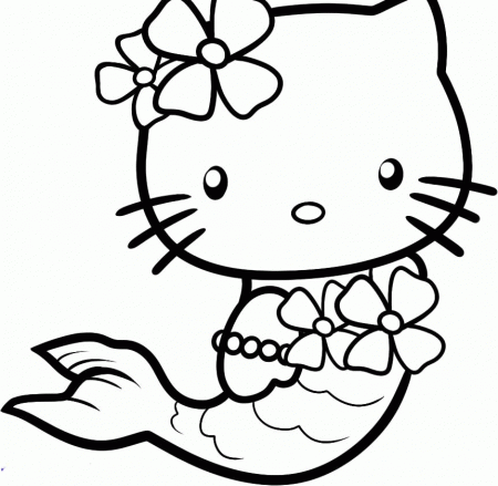Hello Kitty Wearing A Costume Mermaid Coloring Page |Hello Kitty 