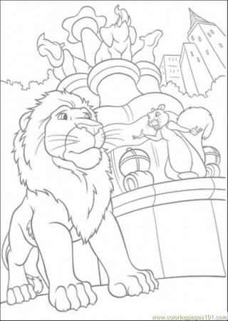 Coloring Pages Benny The Squirrel Is Talking To Samson The Lion 