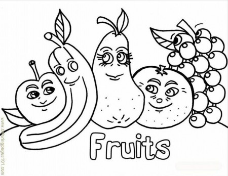 Printable Fruits and Vegetables Coloring Pages For Kids | Coloring 