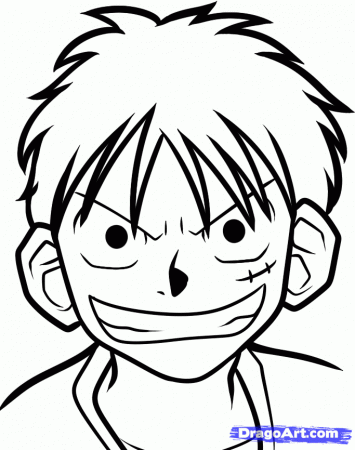 How to Draw Monkey D Luffy Easy, One Piece, Step by Step, Anime 