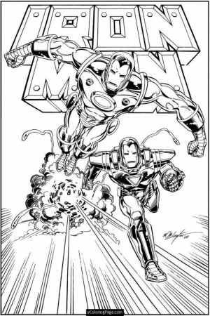Marvel Superhero Iron Man 3 Flying And Runnning Colouring Pages 