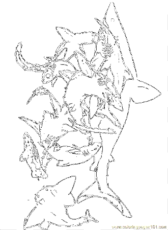 Coloring Pages Sharkgroup (Fish > Shark) - free printable coloring 