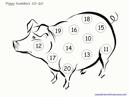 numbers 10-20 Colouring Pages