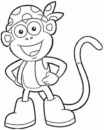 Coloring Sheets Cartoon Dora The Explorer And Boots Free For 