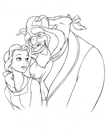 Beast Gives Belle Flowers Coloring Page | Kids Coloring Page