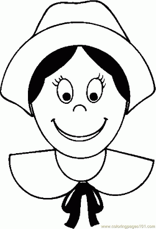 Coloring Pages Pilgrim Woman 3 (Holidays > Thanksgiving Day 