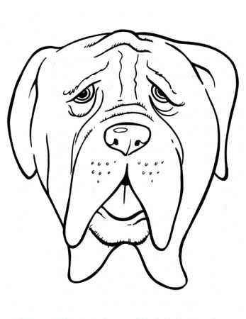 Simple Bulldog Coloring Page | Laptopezine.