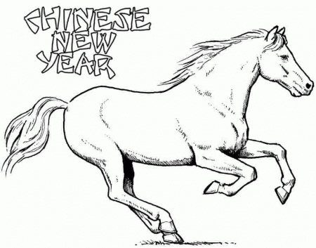 Printable 2014 Wooden Horse Chinese New Year Coloring Sheets 13290#