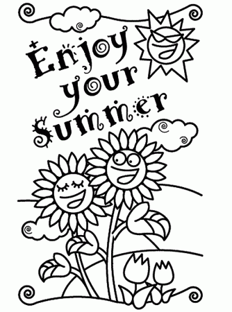 Enjoy Summer Coloring Pages Greeting Card | Coloring