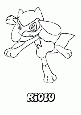 Free Printable Pokemon Riolu Coloring Pages For Kids | Coloring Pages