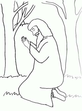Bible Story Coloring Page for the Garden of Gethsemane | Free 