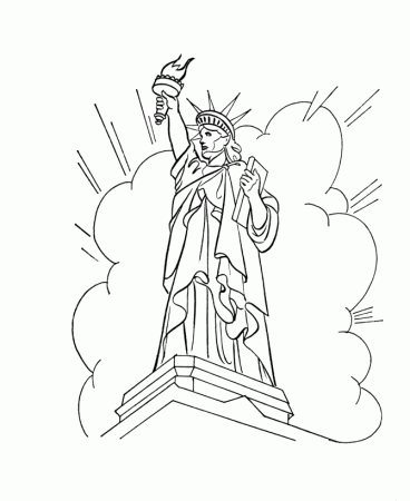 July 4th Coloring Pages - The Statue of Liberty Coloring Page 