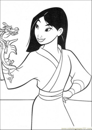 Coloring Pages Mulan And Mushu (Cartoons > Others) - free 