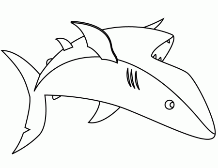 Cartoon Shark For Kids Coloring Page | Free Printable Coloring 