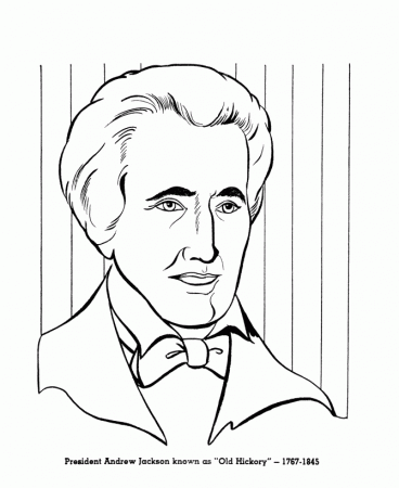 Presidents' Day coloring pages - President Andrew Jackson coloring 