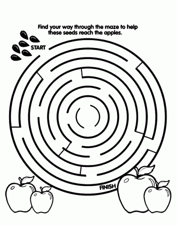 easy maze Colouring Pages