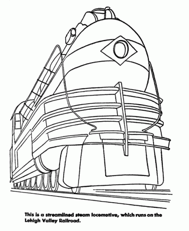 Rail train Coloring pages - Streamlined diesel engine Coloring 