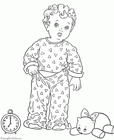 Kids Printable Christmas Coloring Pages - Bedtime!