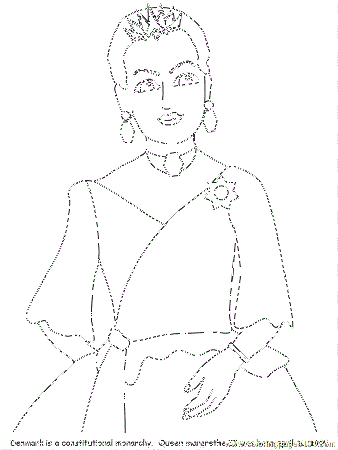 Coloring Pages Queen (Countries > Denmark) - free printable 