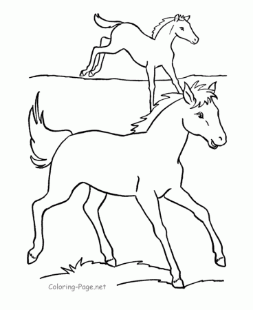 Horse Coloring Pages - Running horses