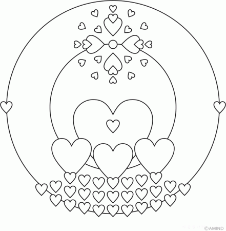 Free mandalas coloring > Heart Mandala Designs 1 페이지
