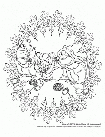 Happy Equinox with a harvest coloring page -