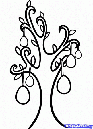 How to Draw an Easter Egg Tree, Step by Step, Easter, Seasonal 