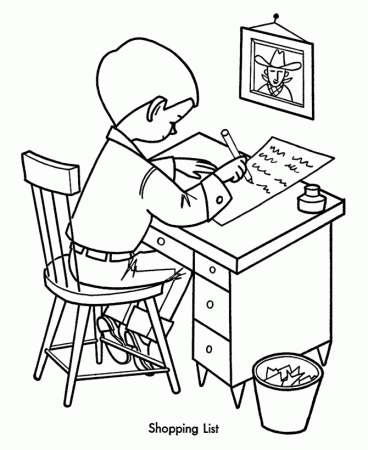 Christmas Shopping Coloring Pages - Christmas Shopping List 