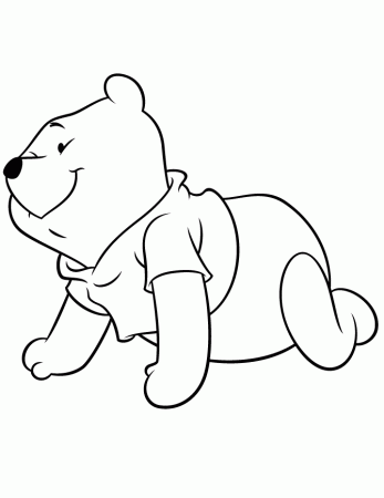 Winnie The Pooh Crawling Like A Baby Coloring Page | Free 