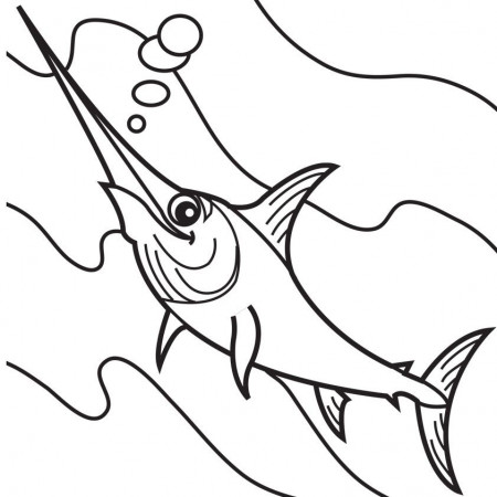 a swordfish Colouring Pages