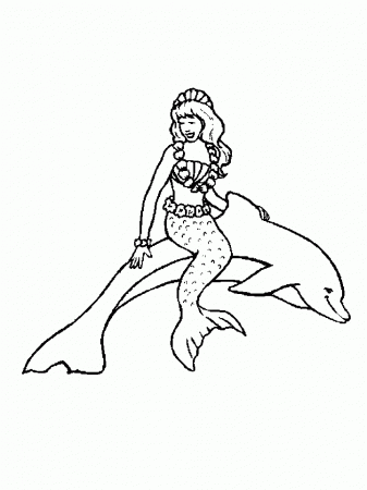 Mermaid And Dolphin Coloring Pages - Free Printable Coloring Pages 