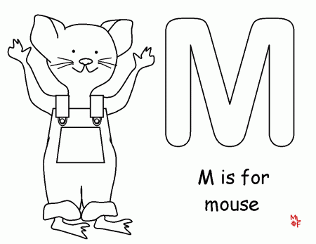 M is for mouse, if you take a mouse to school, coloring page