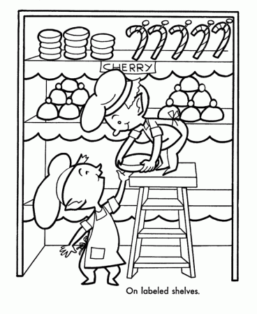 Santa's Helpers Coloring Pages - Kitchen Helpers stacked the 