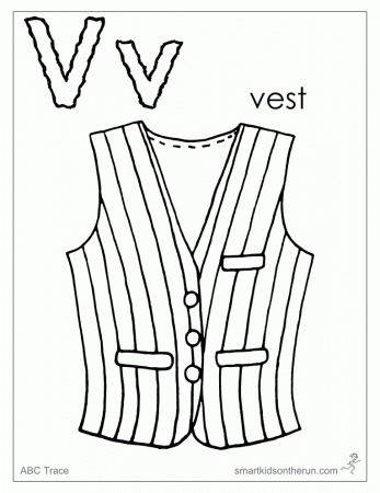 Letters Fun Coloring Pages - V