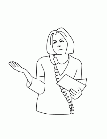 woman on a telephone printable coloring in pages for kids - number 