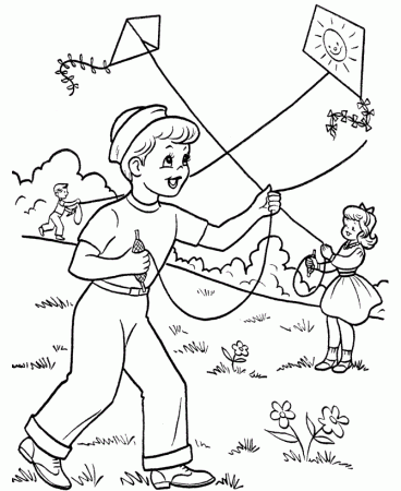 Free Printable Kite Coloring Pages