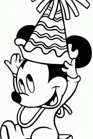 mickey mouse birthday Colouring Pages