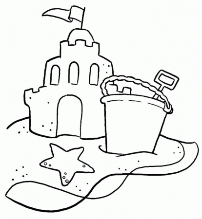 Beautiful Sand Castle Coloring Page - Structure Coloring Pages on 