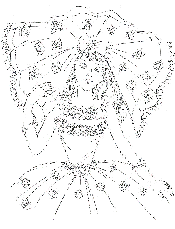 The most beautiful bride coloring pages 7 / Bride / Kids 