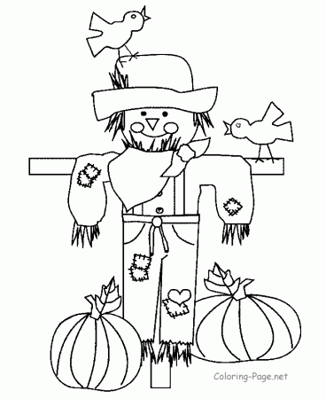 Thanksgiving Coloring Page - Scarecrow 2 | Thanksgiving Crafts | Pint…