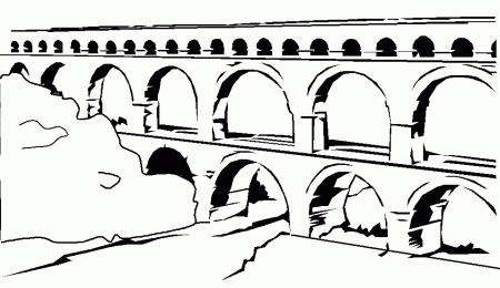 Coloring aqueduct picture