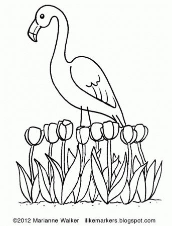 I Like Markers Spring Pink Flamingo 238468 Springtime Coloring Pages