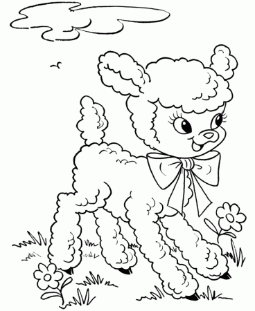 BlueBonkers: Free Printable Easter Lamb Coloring Page Sheets - 1 