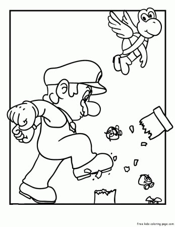 Colouring pictures of super mario brothers - Free Printable 