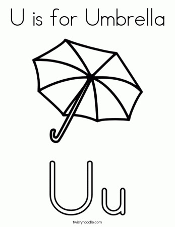u is for umbrella Colouring Pages